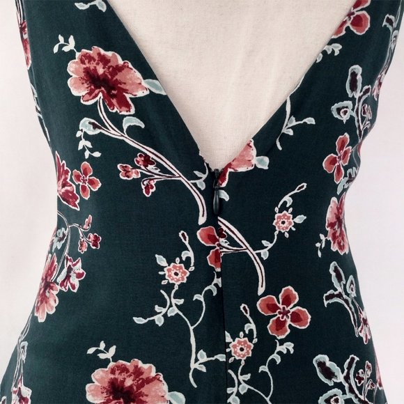 Forever 21 Green Lace-Up Floral Cami Open Back Romper Size S - Picture 8 of 14